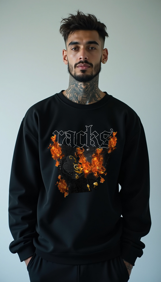 Premium Sweatshirt - "racks On Fire"