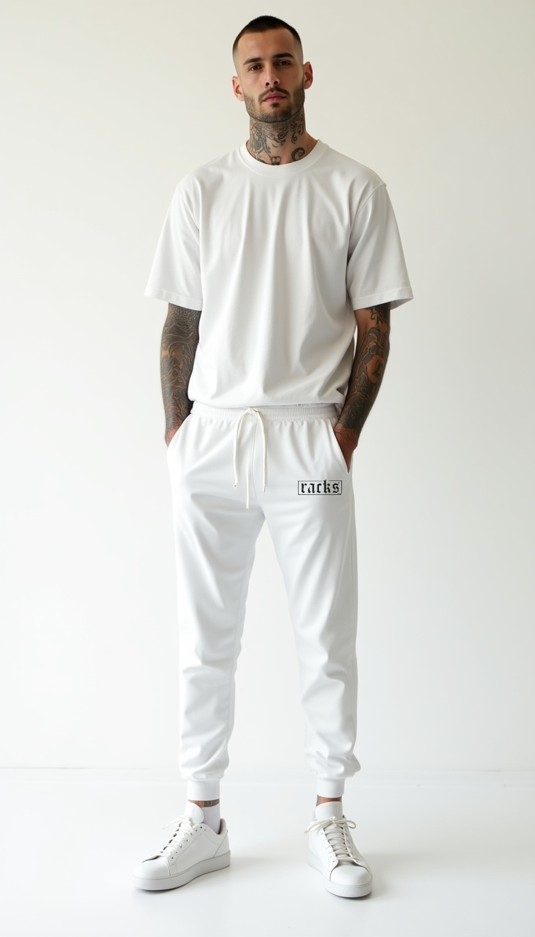 Trainingshose Weiß – ''racks Signature''