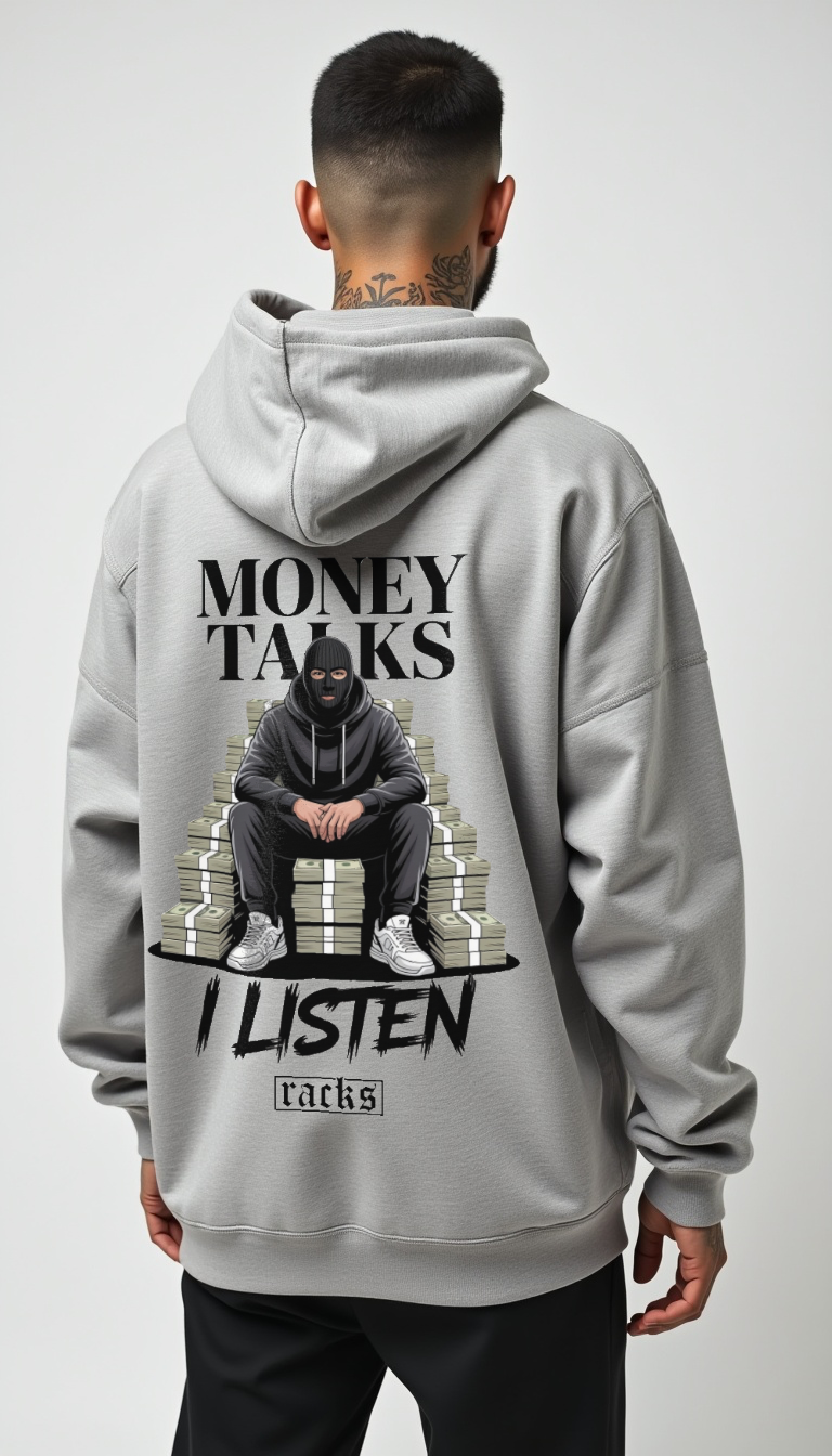 Oversize Zipper Hoodie - ''Money Talks''
